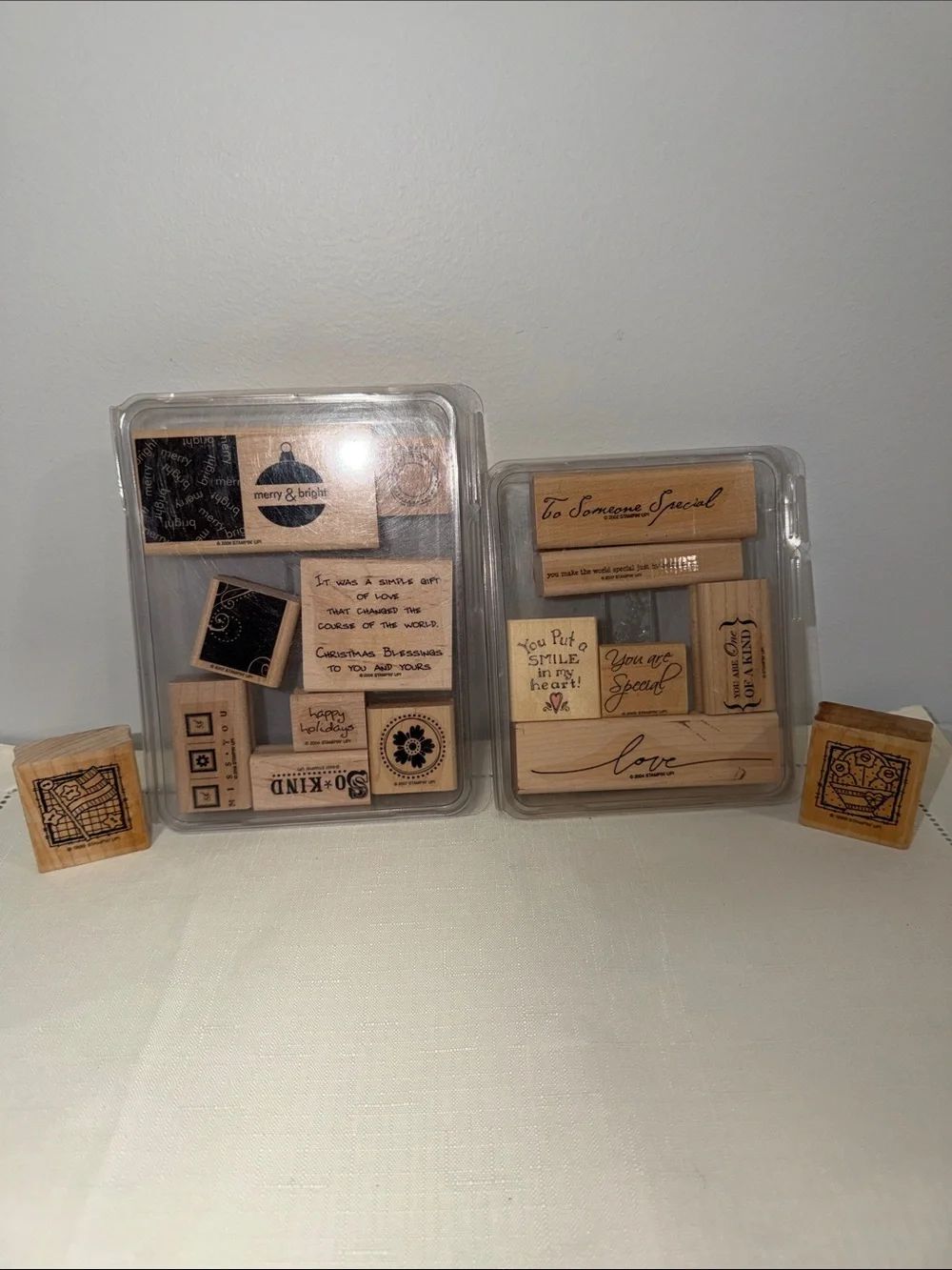 STAMPIN’UP set of 16 wood rubber stamps as pictured